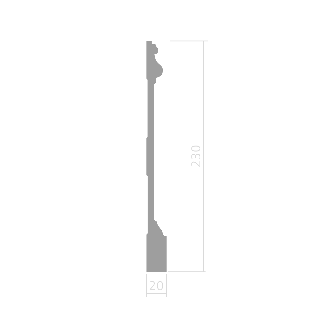 Плинтус белый Ultrawood арт. Base 5800 p 2000x230x20мм